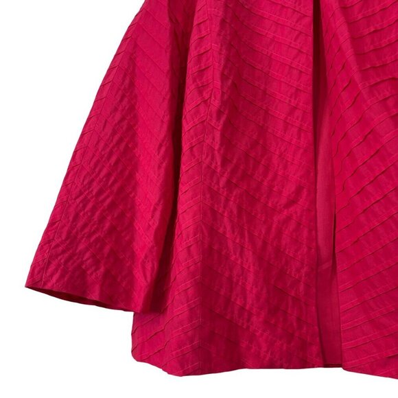 Chico's 100% Cotton Pleated Boxy 3/4 Sleeve Vibrant Pink Jacket Size 2 Large - Picture 9 of 12
